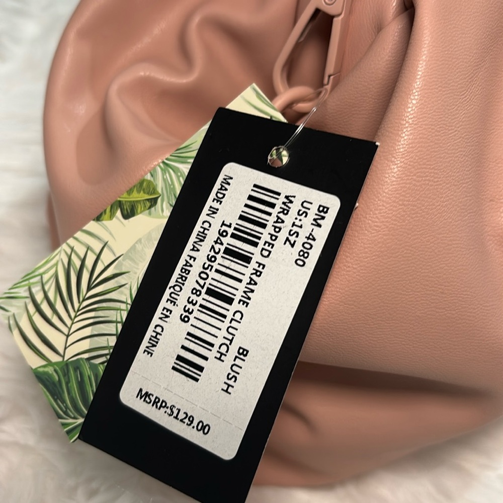 💖 NWT | Badgley Mischka Wrapped Frame Clutch – Blush Pink | Chain Strap - Picture 9 of 10